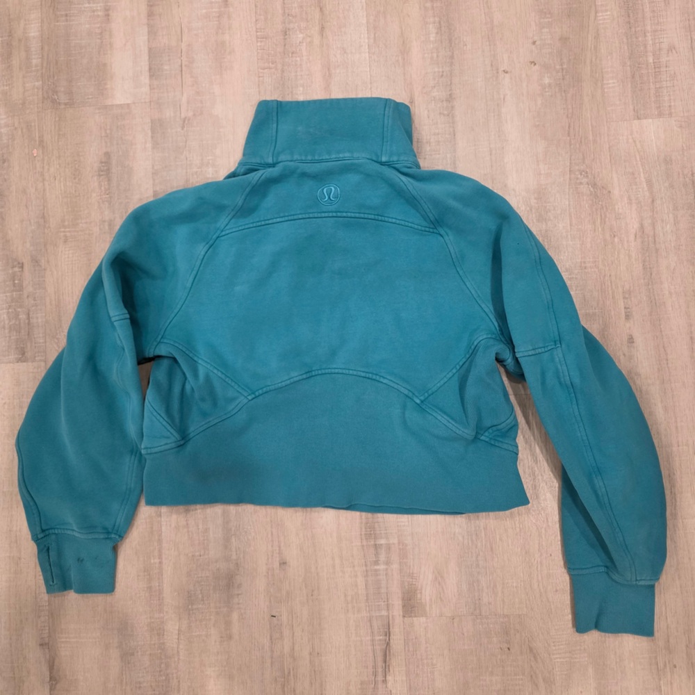 Lululemon Scuba Oversized Funnel Neck Half Zip Cropped XS Oceanic - Picture 2 of 7